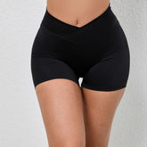 Cross Waist Cool Breathable Exercise Shorts Peach Hip Fitness Shorts Hip Lifting Stretch Yoga Shorts